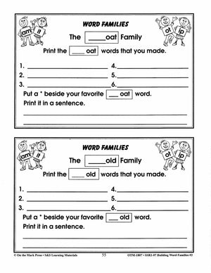 Word Families: Long Vowels Grades 1-2