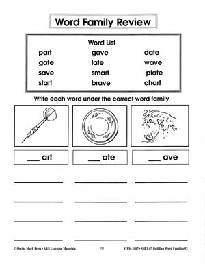 Word Families: Long Vowels Grades 1-2