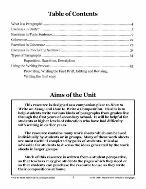 How to Write a Paragraph Grades 5-10