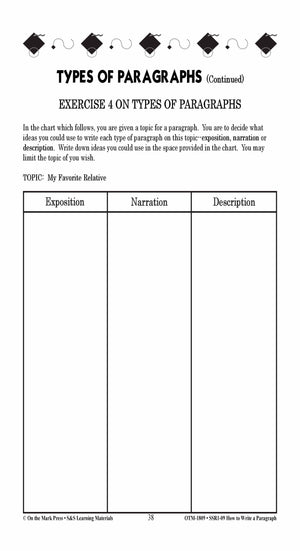 How to Write a Paragraph Grades 5-10