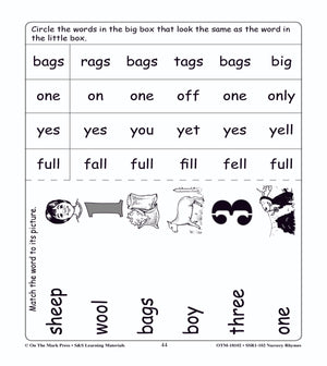 Nursery Rhymes: Developing Reading, Rhyming & Phonetic Skills Grades Kindergarten