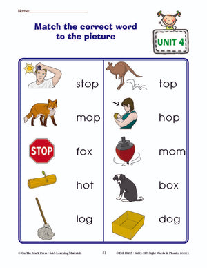 Sight Words & Phonics Book 1 Grades Junior Kindergarten to Grade 1