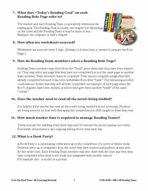 Reading Teams Grades 4-8 - A Guide to Setting up Reading Teams in Your Classroom