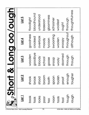 Spelling Work Sheets and Word Lists for Multi Level Student Abilities