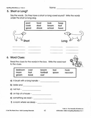 Spelling Grade 3 Worksheets - 36 Weeks - A FULL YEAR!