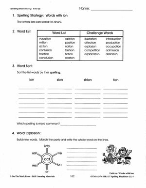 Spelling Grade 4 Worksheets - 36 Weeks - A FULL YEAR!