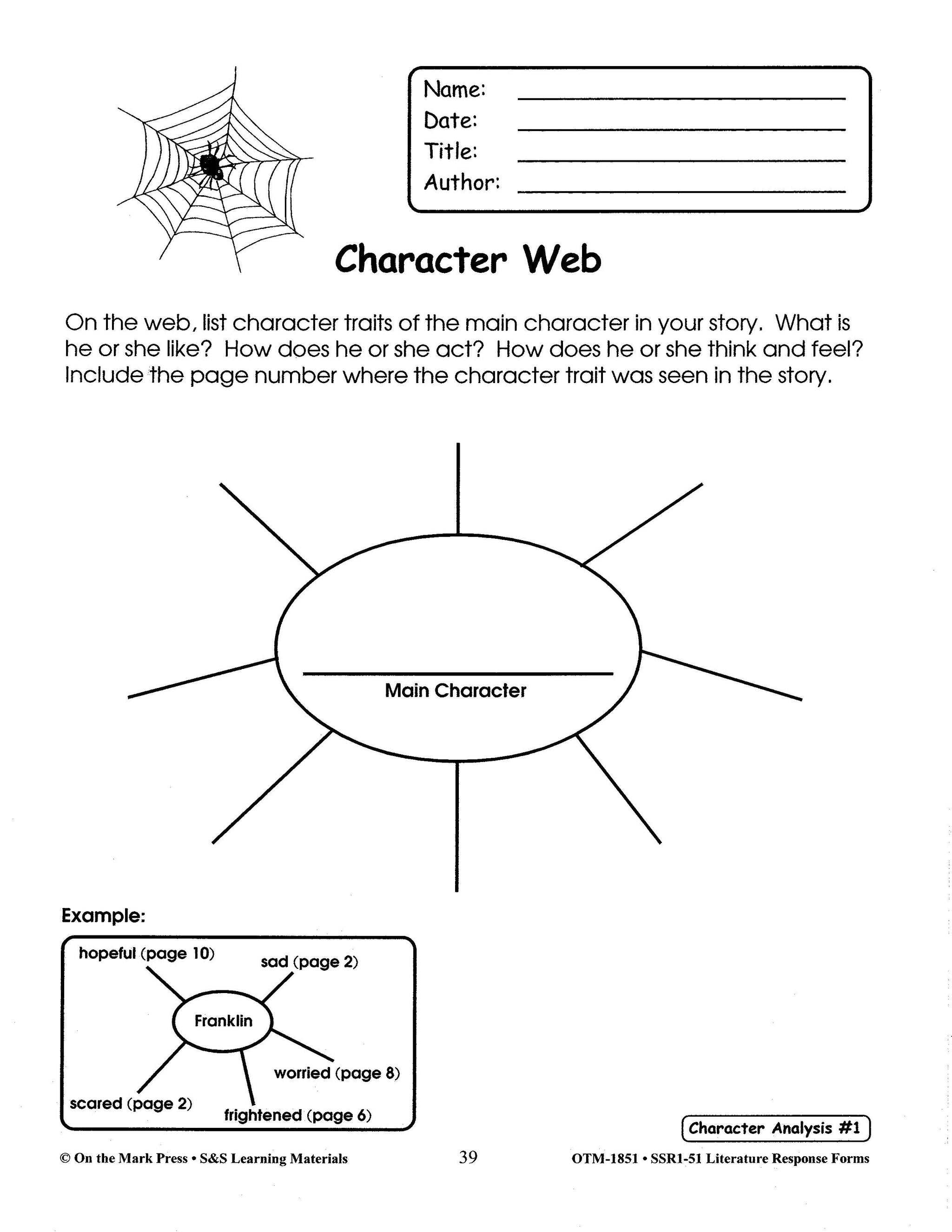 Literature Response Forms Grades 1-3