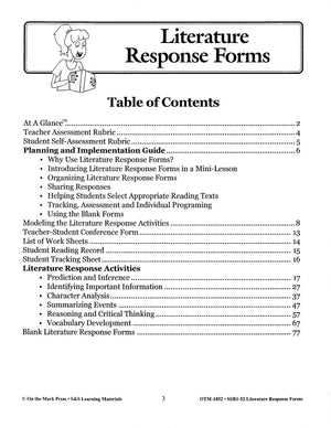 Literature Response Forms Grades 4-6