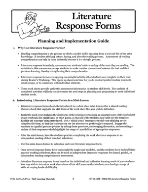 Literature Response Forms Grades 4-6