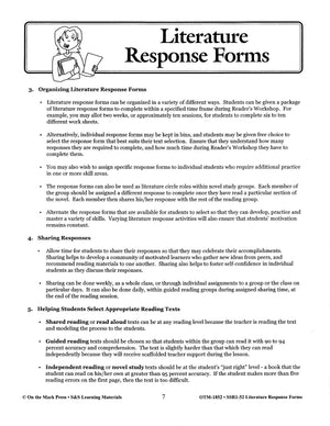 Literature Response Forms Grades 4-6