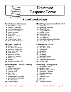 Literature Response Forms Grades 4-6