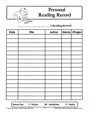 Literature Response Forms Grades 4-6