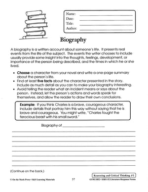 Literature Response Forms Grades 4-6