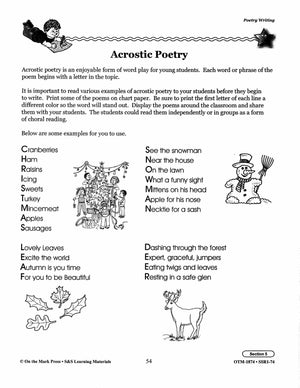 Poetry Prompts Grades 1-3