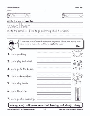 Traditional Manuscript Practice Workbook Grades PreK-2