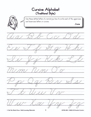 Traditional Cursive Practice Workbook Grades 2-4