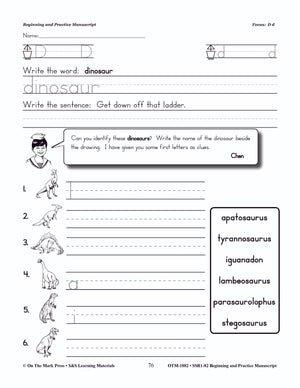 Traditional Manuscript: Beginning and Practice Big Book Grades PreK-2