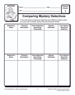 Reading Response Forms: Mystery & Adventure Theme Grades 4-6