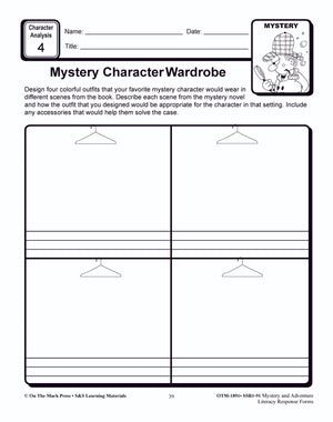 Reading Response Forms: Mystery & Adventure Theme Grades 4-6