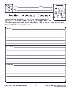 Reading Response Forms: Mystery & Adventure Theme Grades 4-6