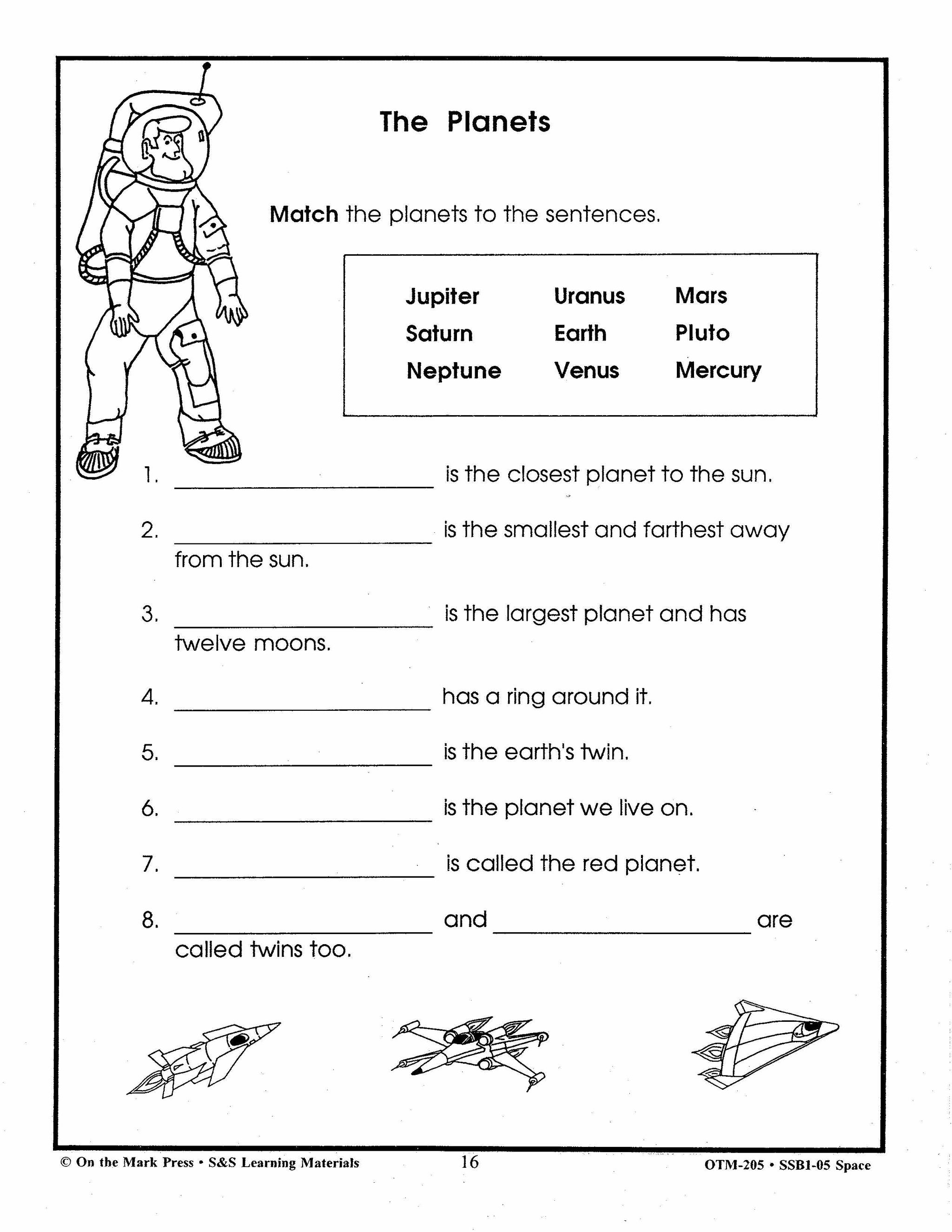 Position In Space Grade R Space Grades 2-3