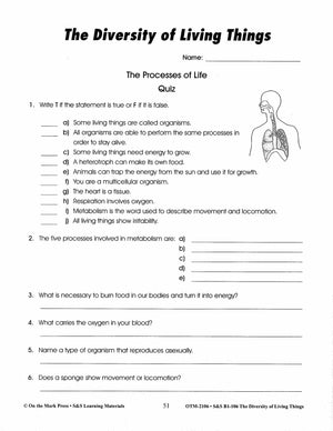 Diversity of Living Things Grades 4-6