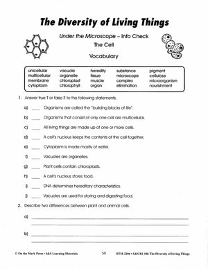 Diversity of Living Things Grades 4-6