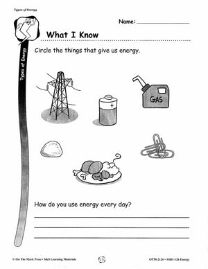 Energy Types and Experiments Grades 1-3