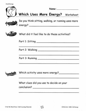Energy Types and Experiments Grades 1-3