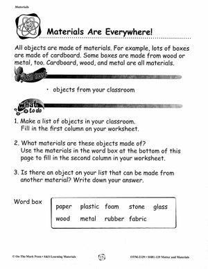 Matter and Materials Lessons and Experiments Grades 1-3