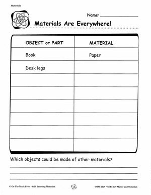 Matter and Materials Lessons and Experiments Grades 1-3