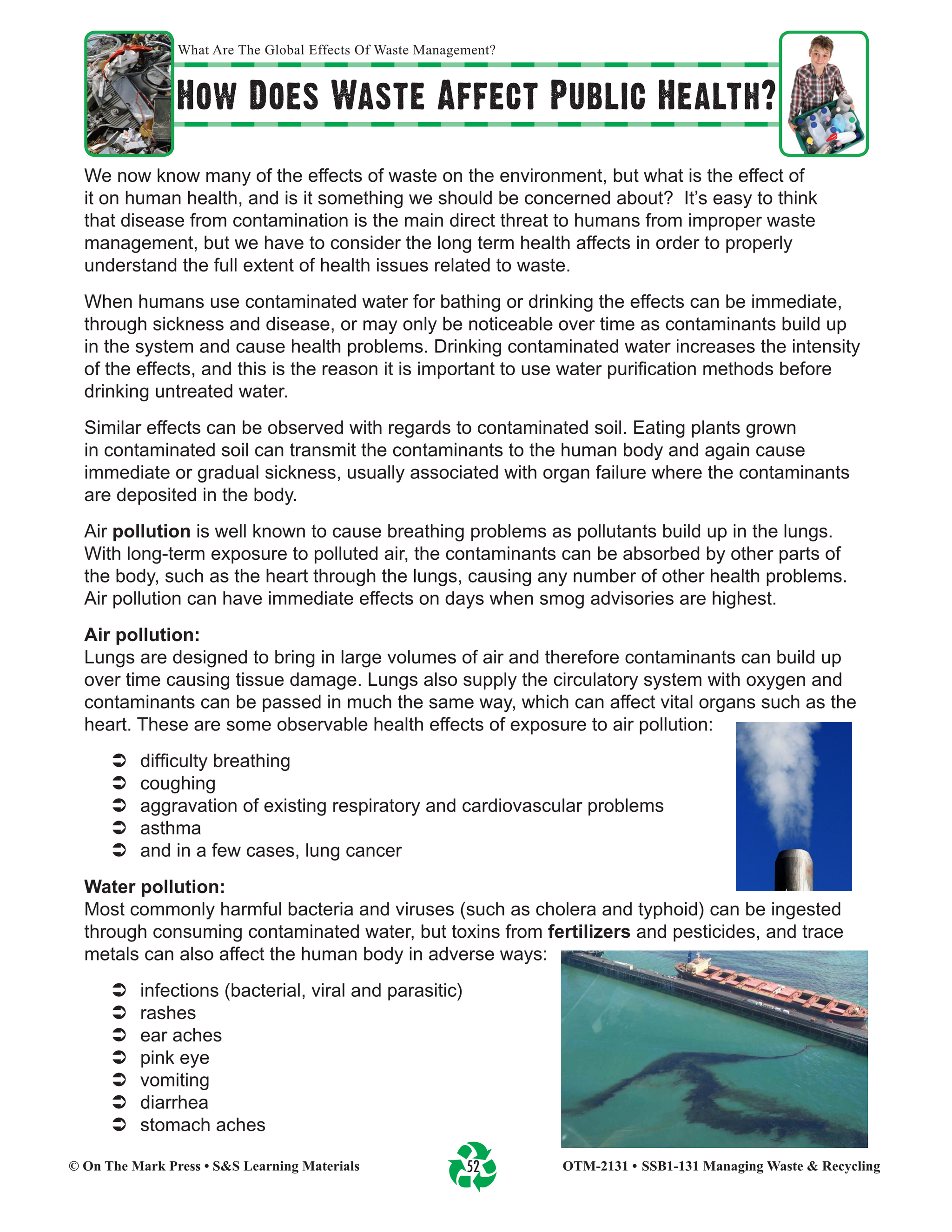 How Does Waste Affect Public Health? Lesson Grades 5-8