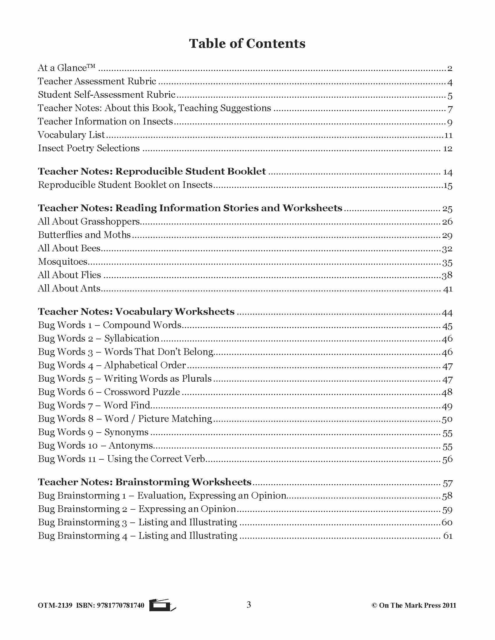 Bugs, Bugs & More Bugs Grades 2-3