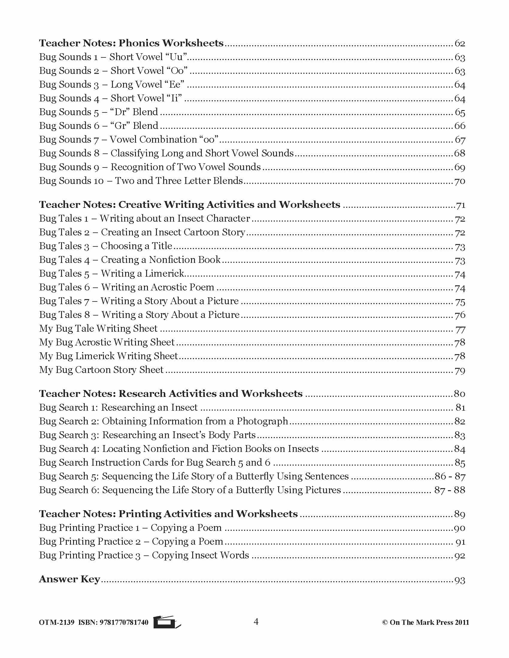 Bugs, Bugs & More Bugs Grades 2-3