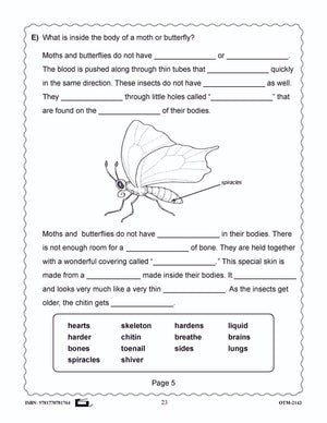 Butterflies and Moths Grades 3-4 - The similarities and differences activities and worksheets