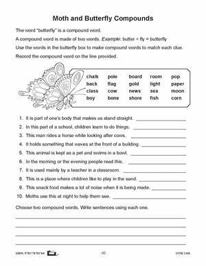 Butterflies and Moths Grades 3-4 - The similarities and differences activities and worksheets