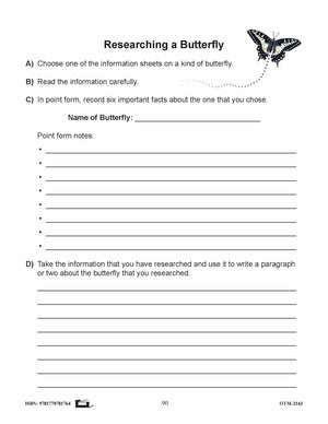 Butterflies and Moths Grades 3-4 - The similarities and differences activities and worksheets