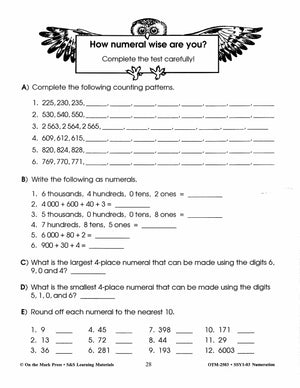 Numeration Practice Build Their Skills Workbook Grades 1-3