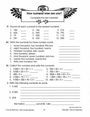 Numeration Practice Build Their Skills Workbook Grades 1-3