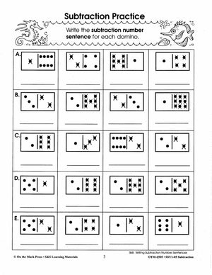 Subtraction Practice Build Their Skills Workbook Grades 1-3