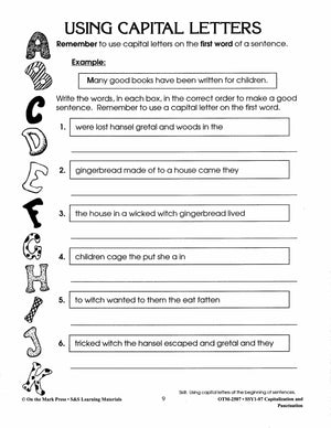 Capitalization & Punctuation Build Their Skills Workbook Grades 1-3