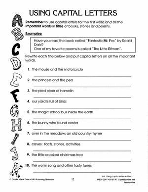 Capitalization & Punctuation Build Their Skills Workbook Grades 1-3