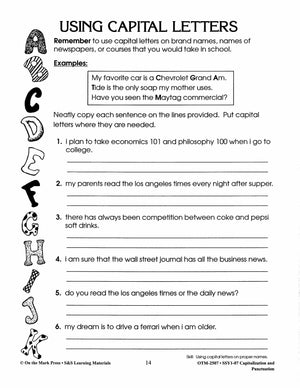 Capitalization & Punctuation Build Their Skills Workbook Grades 1-3