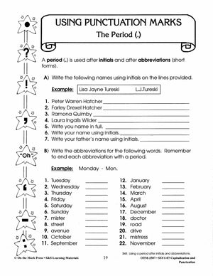 Capitalization & Punctuation Build Their Skills Workbook Grades 1-3