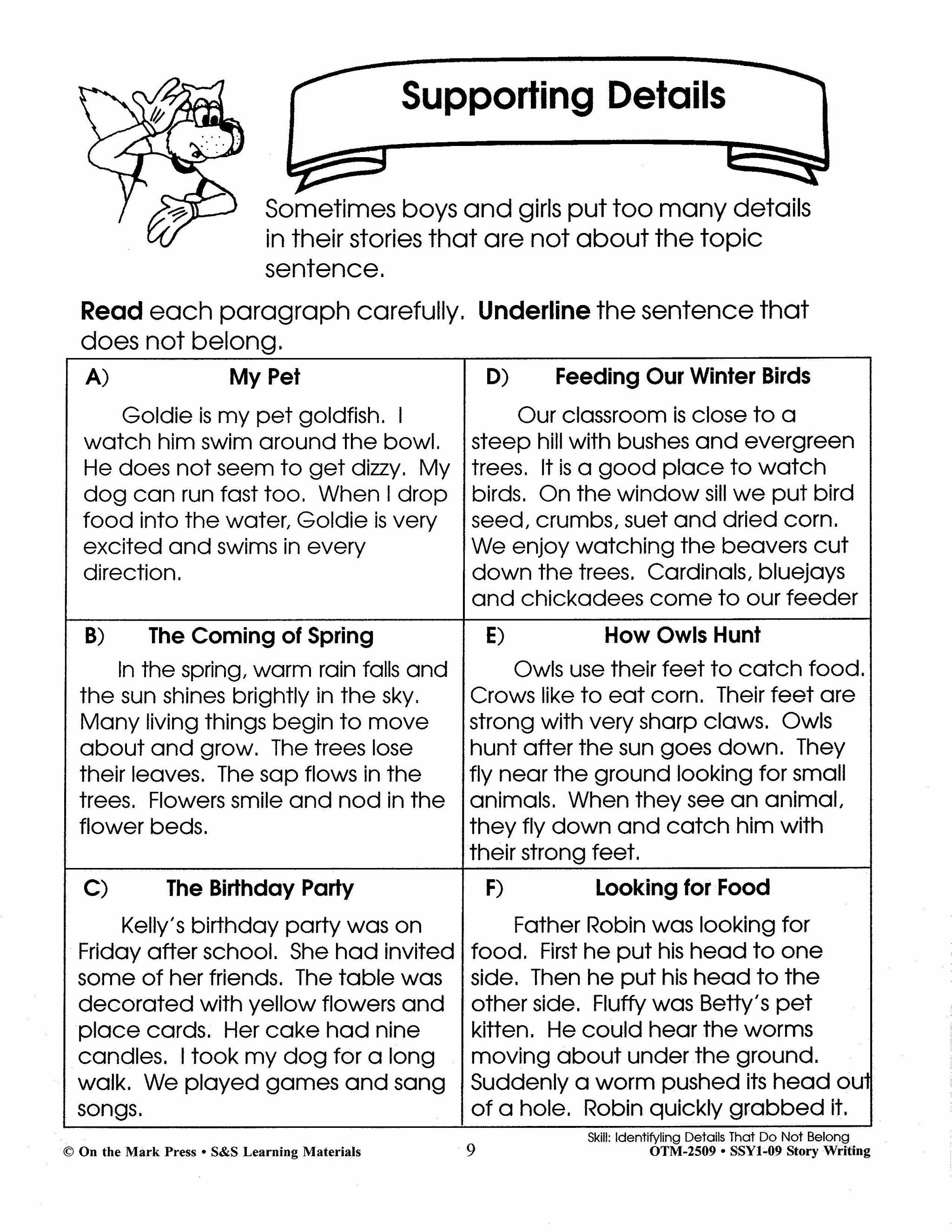 Story Writing Build Their Skills Workbook Grades 1-3
