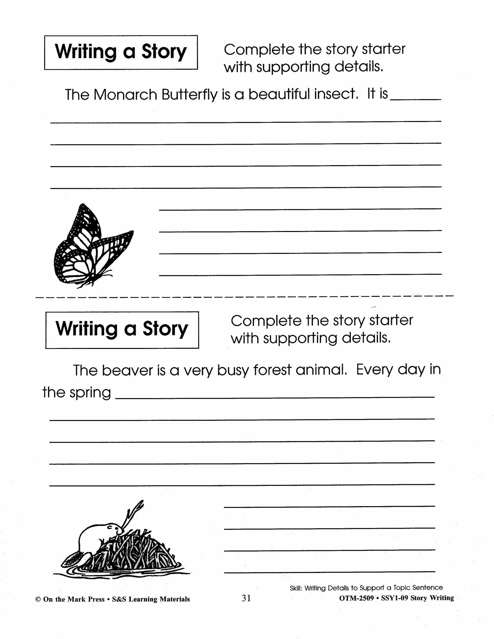Story Writing Build Their Skills Workbook Grades 1-3