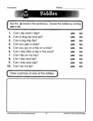 Word Families Practice Grades 1-3: Build Their Skills Workbook