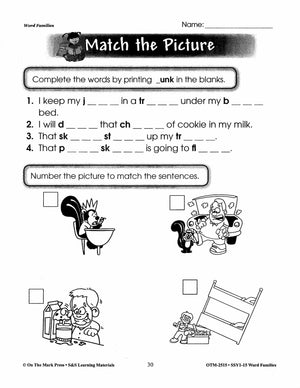 Word Families Practice Grades 1-3: Build Their Skills Workbook