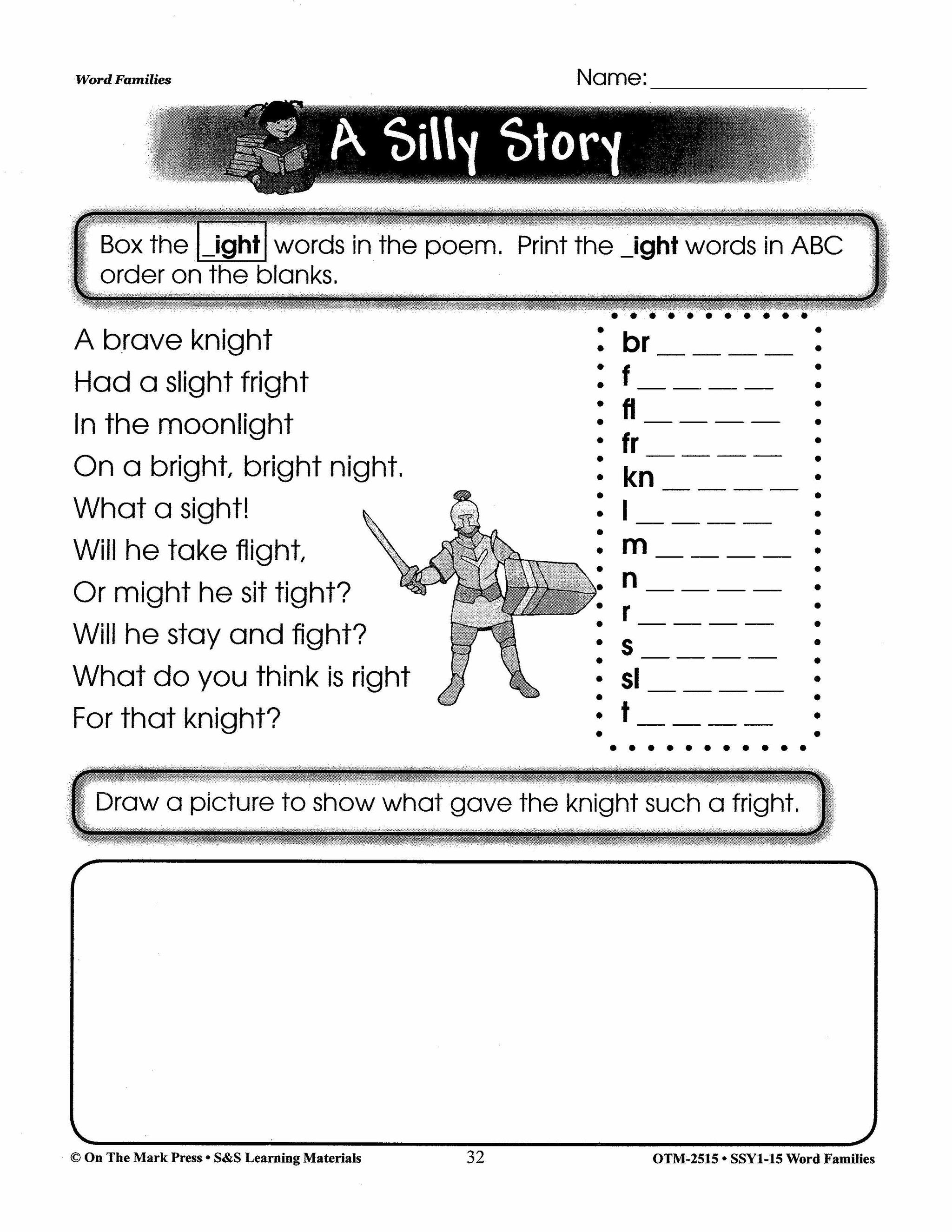 Word Families Practice Grades 1-3: Build Their Skills Workbook