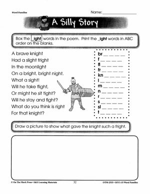 Word Families Practice Grades 1-3: Build Their Skills Workbook